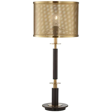 Column With Perforated Shade Table Lamp